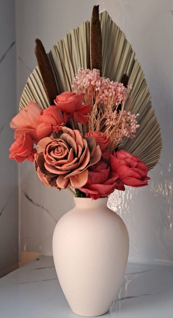 Handmade wood flower arrangements